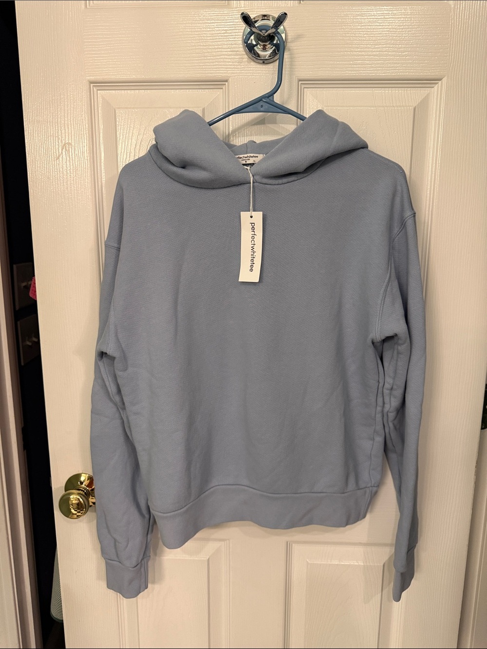 NWT perfectwhitetee Heart Light Blue Pullover Hoodie